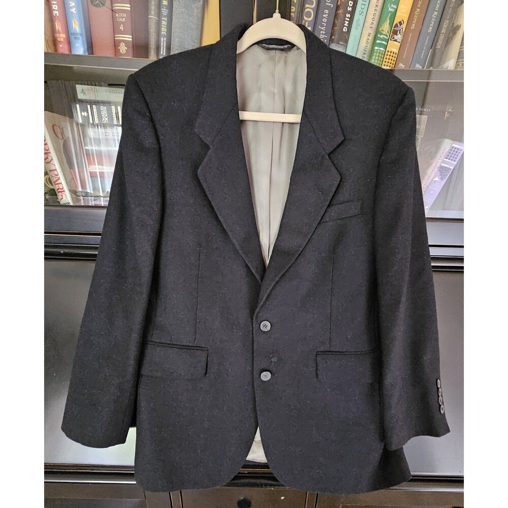 Vtg Nino Cerruti Rue Royale Emporium-Capwell Black Wool Blazer Jacket 1980's